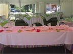 Picture of a wedding reception inside a tent at Spirit Point